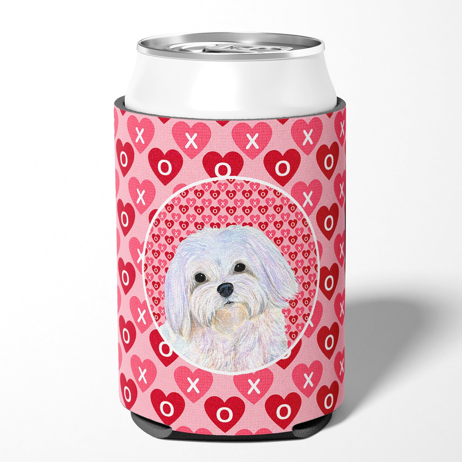 Maltese  Can or Bottle Beverage Insulator Hugger.