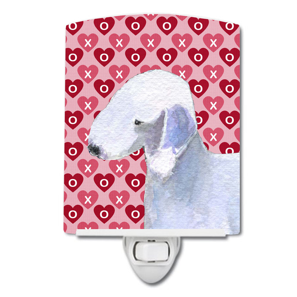 Bedlington Terrier Hearts Love and Valentine's Day Portrait Ceramic Night Light SS4483CNL - the-store.com