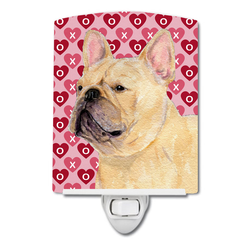 French Bulldog Hearts Love and Valentine's Day Portrait Ceramic Night Light SS4485CNL - the-store.com