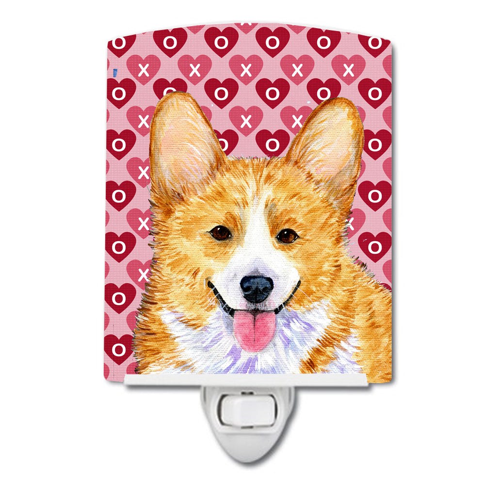 Corgi Hearts Love and Valentine's Day Portrait Ceramic Night Light SS4486CNL - the-store.com