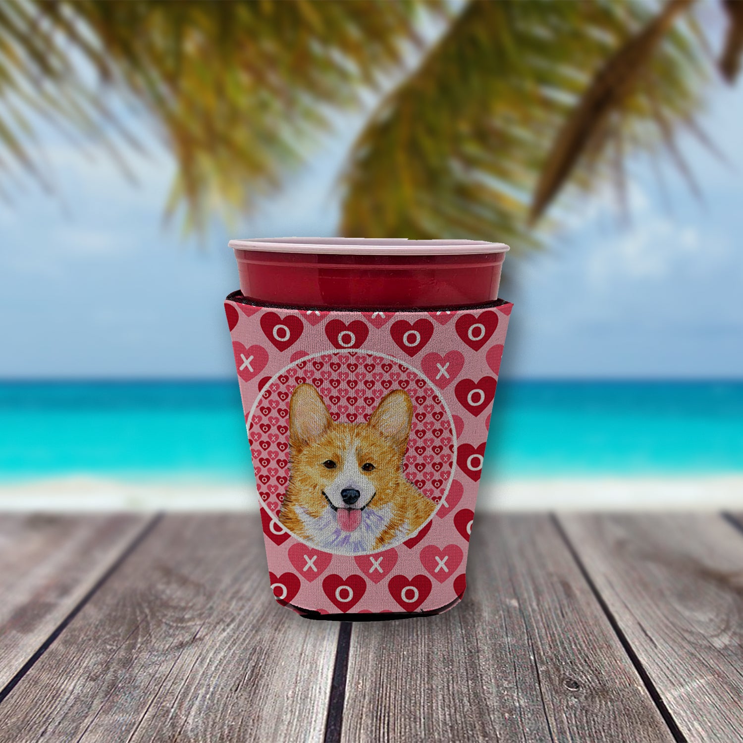 Corgi  Red Cup Beverage Insulator Hugger  the-store.com.