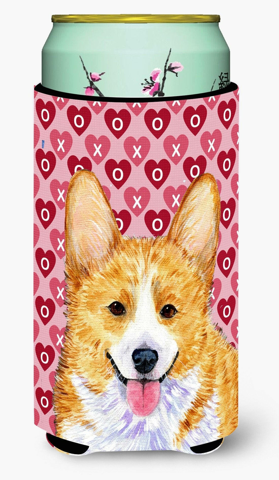 Corgi Hearts Love and Valentine's Day Portrait  Tall Boy Beverage Insulator Beverage Insulator Hugger by Caroline's Treasures