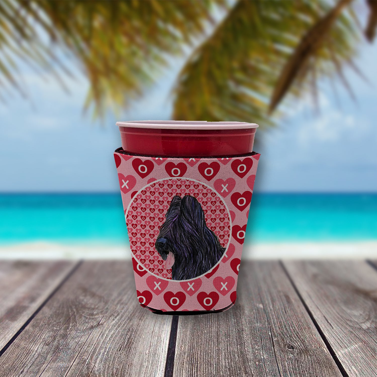 Briard  Red Cup Beverage Insulator Hugger  the-store.com.