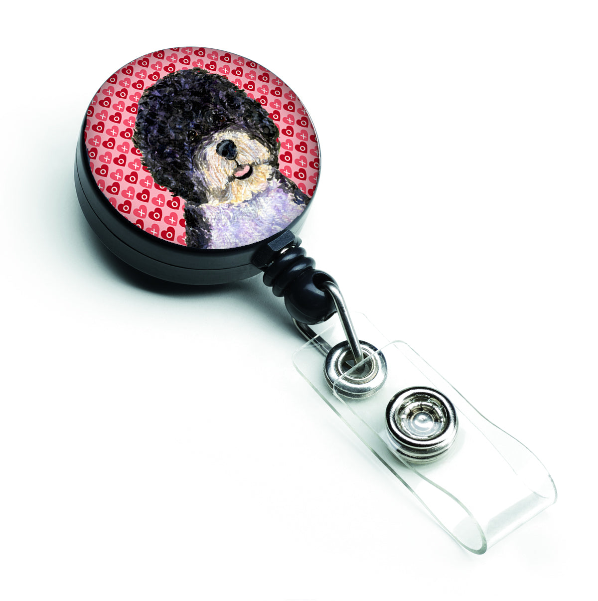 Portuguese Water Dog Love Retractable Badge Reel or ID Holder with Clip.