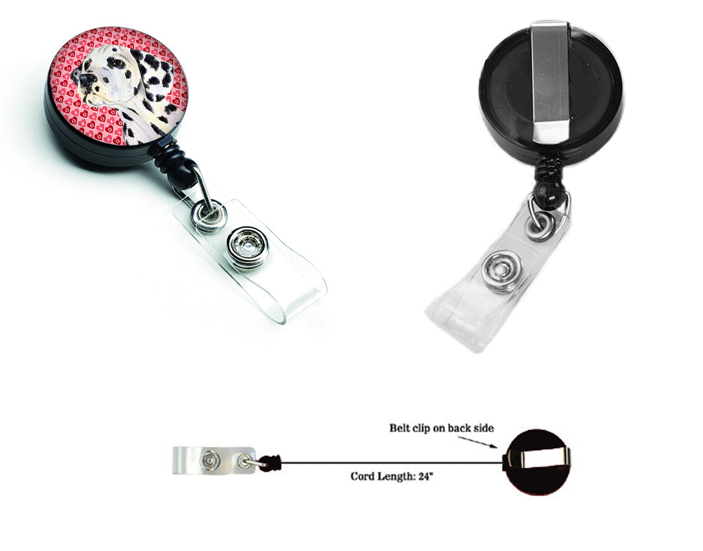 Dalmatian Love Retractable Badge Reel or ID Holder with Clip.