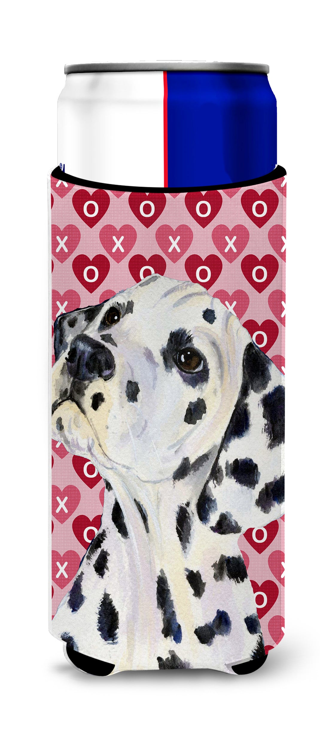 Dalmatian Hearts Love and Valentine's Day Portrait Ultra Beverage Insulators for slim cans SS4492MUK.