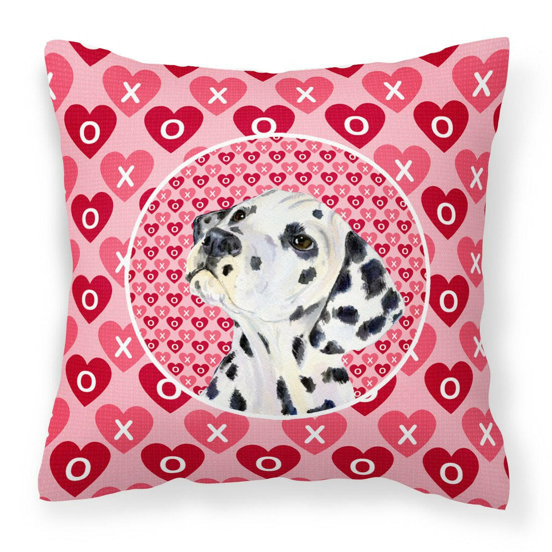 Dalmatian Hearts Love and Valentine's Day Portrait Fabric Decorative Pillow SS4492PW1414 by Caroline's Treasures