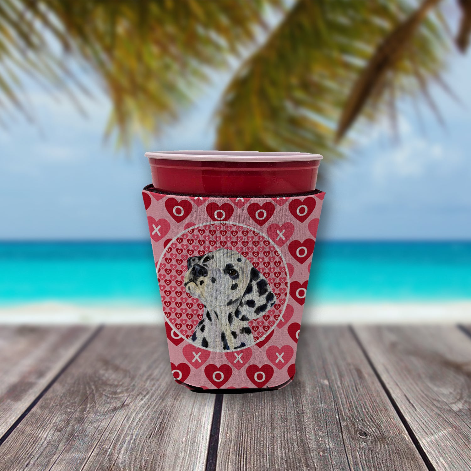 Dalmatian  Red Cup Beverage Insulator Hugger  the-store.com.