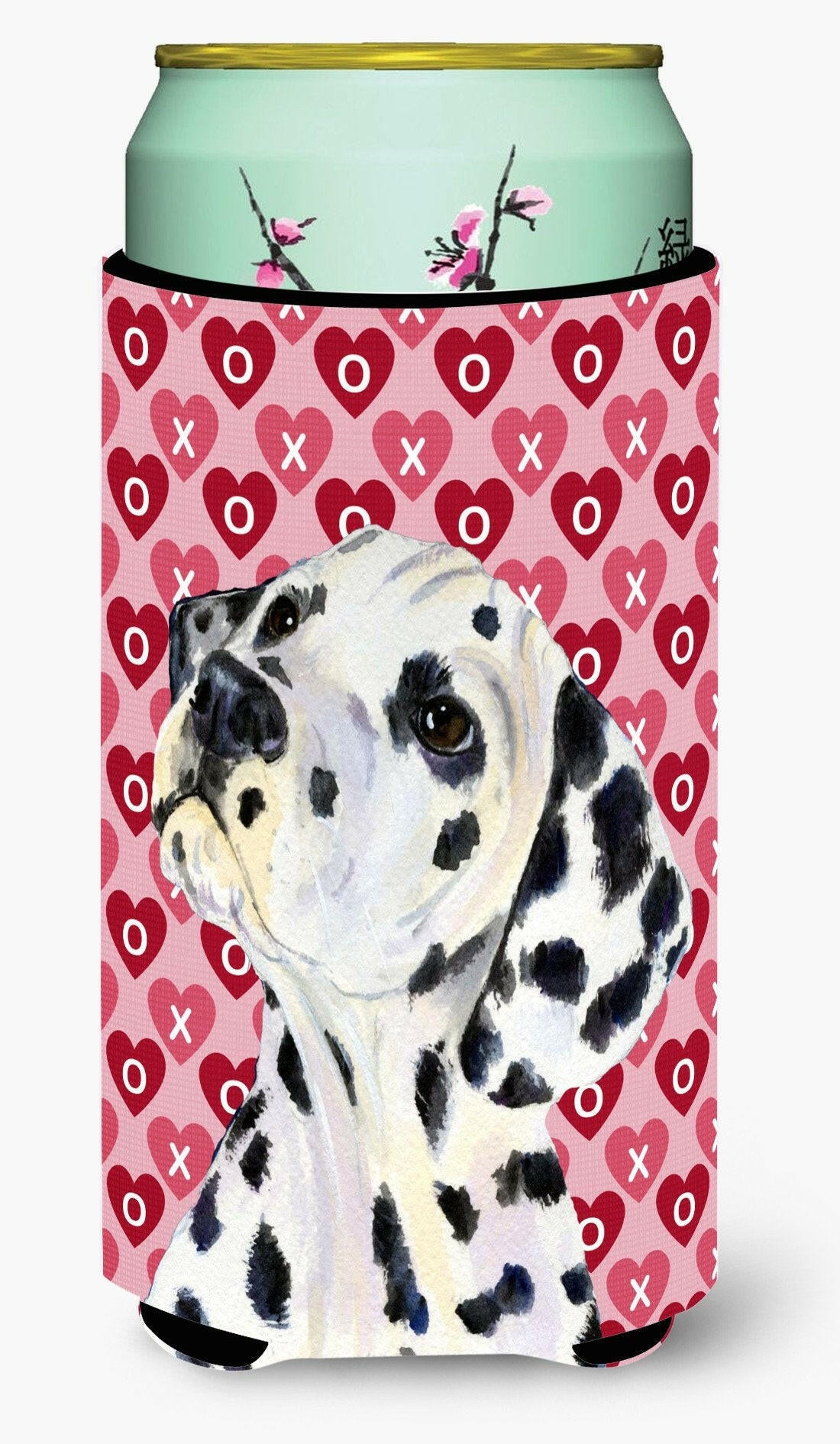 Dalmatian Hearts Love and Valentine's Day Portrait  Tall Boy Beverage Insulator Beverage Insulator Hugger by Caroline's Treasures