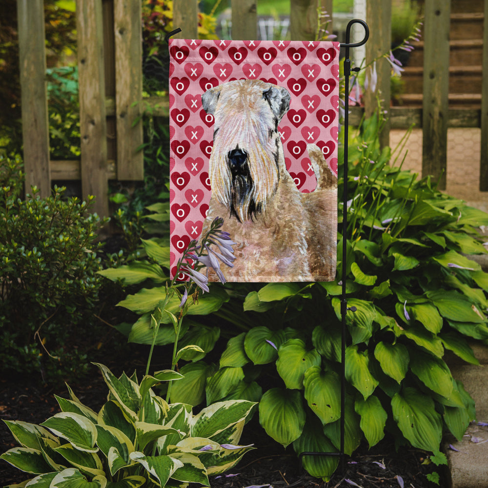 Wheaten Terrier Soft Coated Hearts Love Valentine's Flag Garden Size.