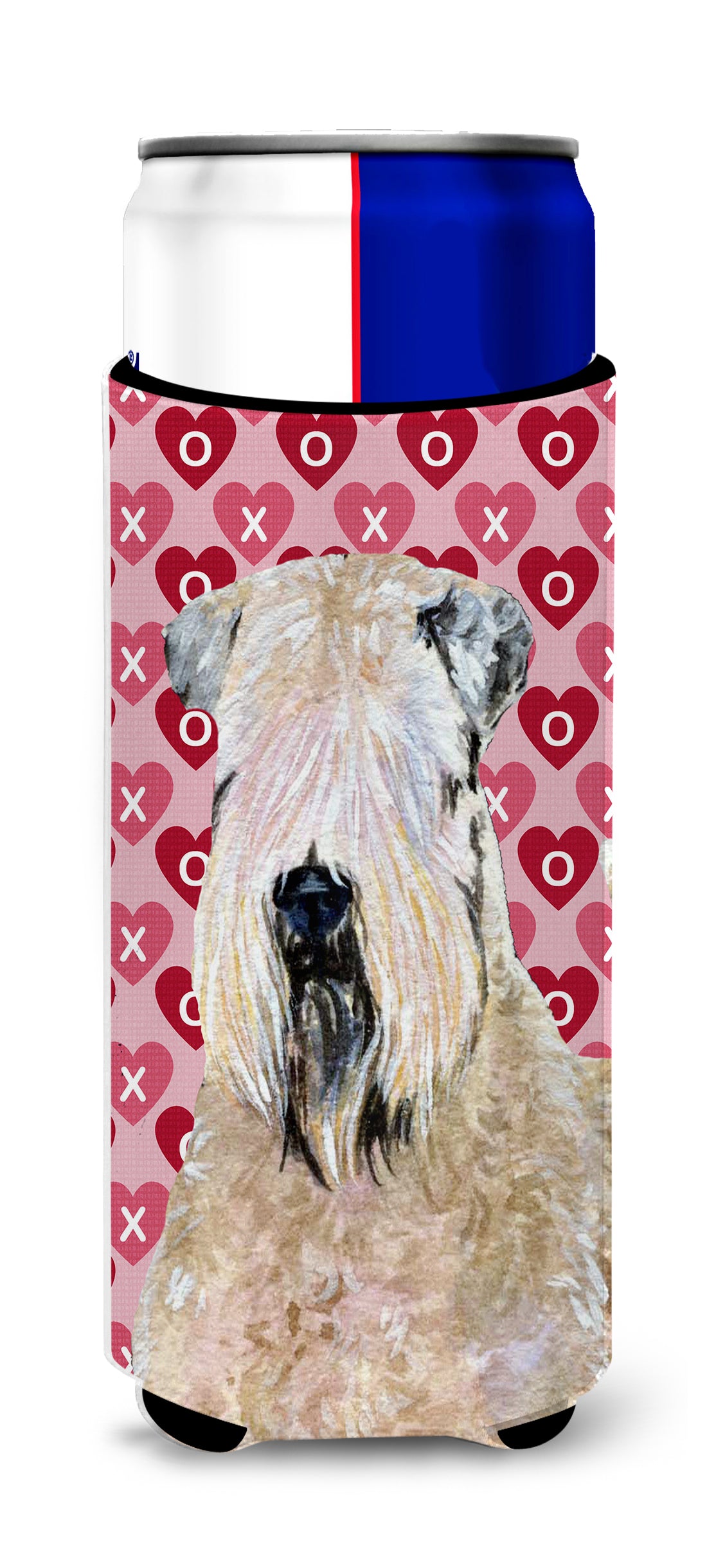 Wheaten Terrier Soft Coated Hearts Love Valentine's Ultra Beverage Insulators for slim cans SS4493MUK.