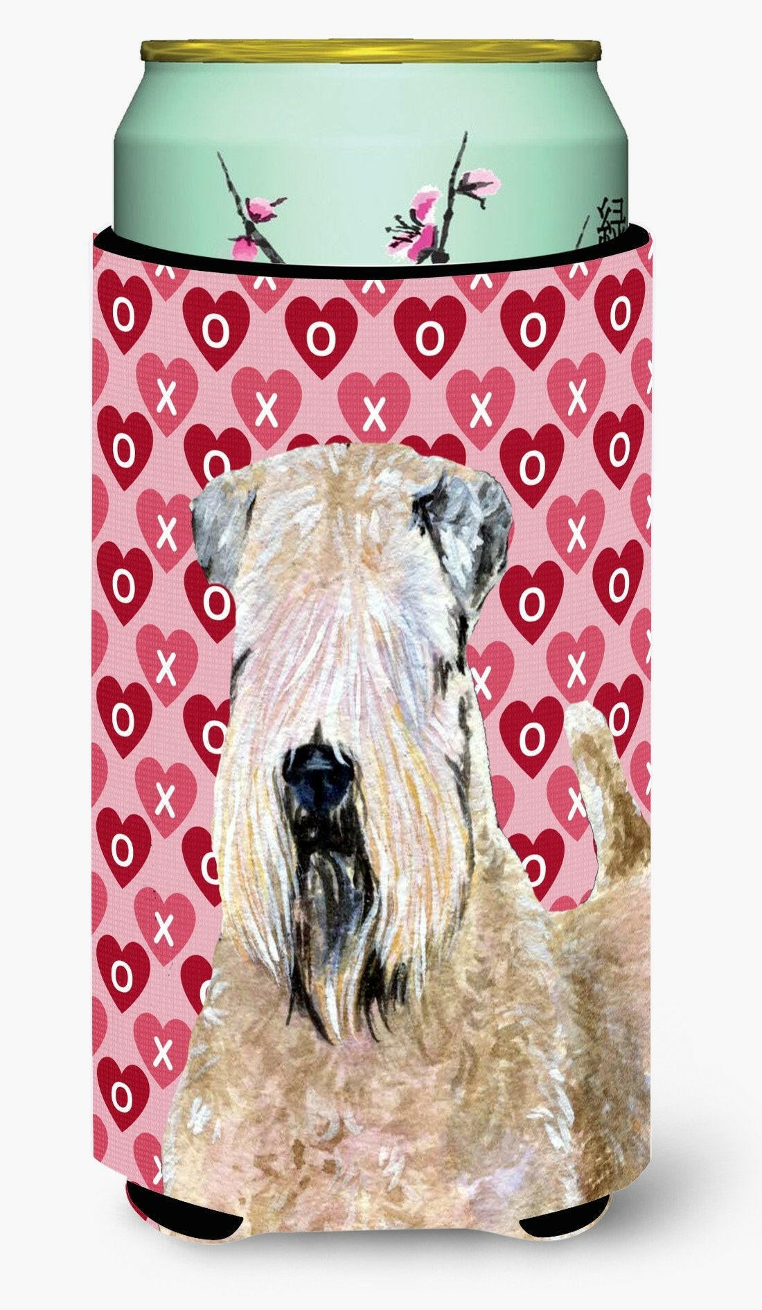 Wheaten Terrier Soft Coated Hearts Love Valentine's  Tall Boy Beverage Insulator Beverage Insulator Hugger by Caroline's Treasures