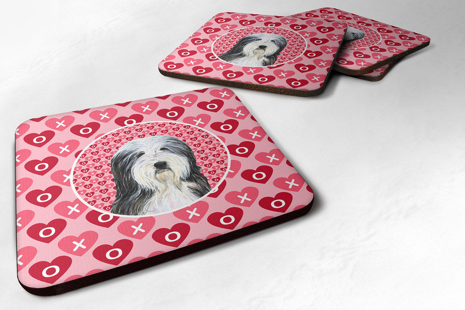 Set of 4 Bearded Collie  Foam Coasters - the-store.com