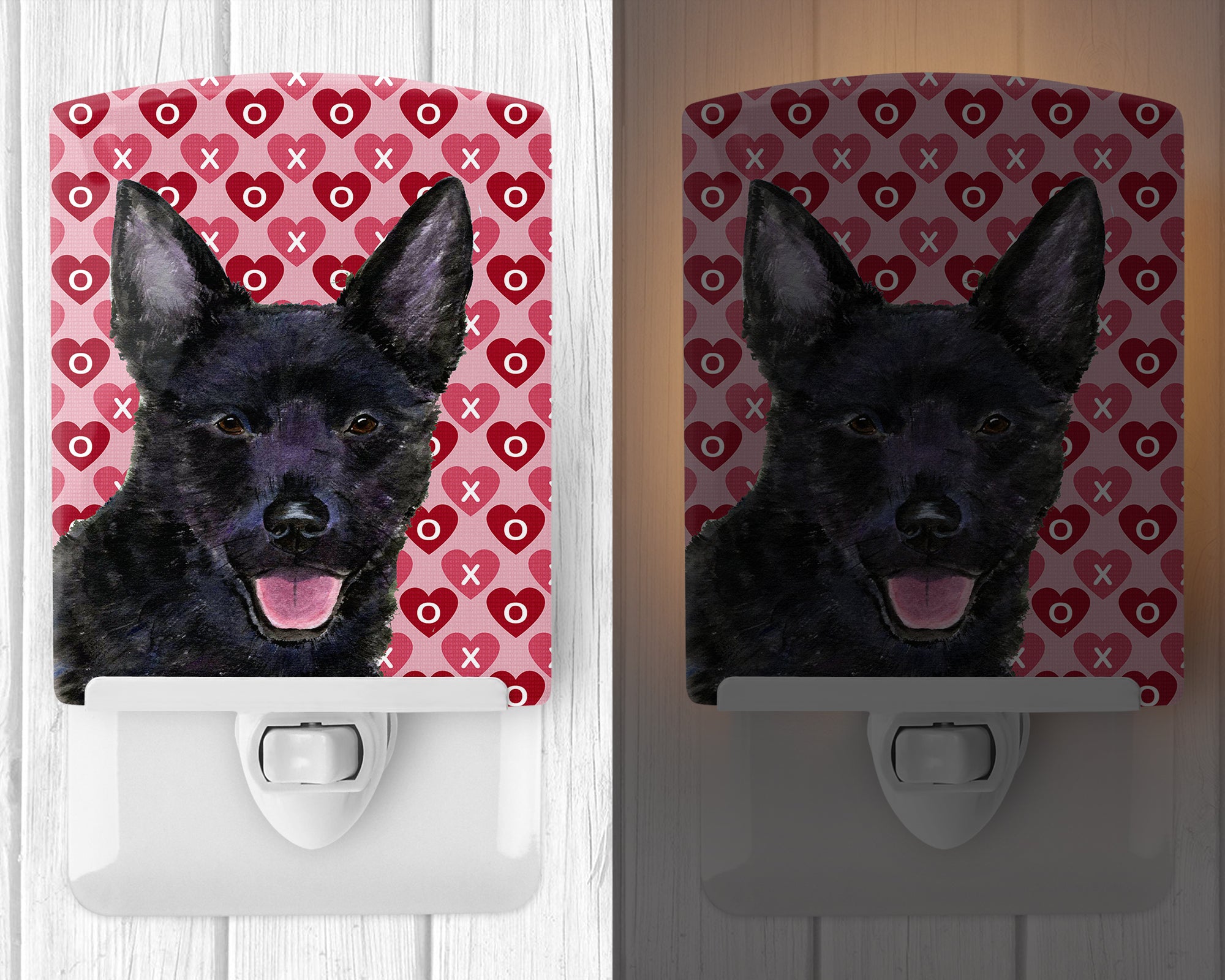 Australian Kelpie Hearts Love Valentine's Day Ceramic Night Light SS4498CNL - the-store.com