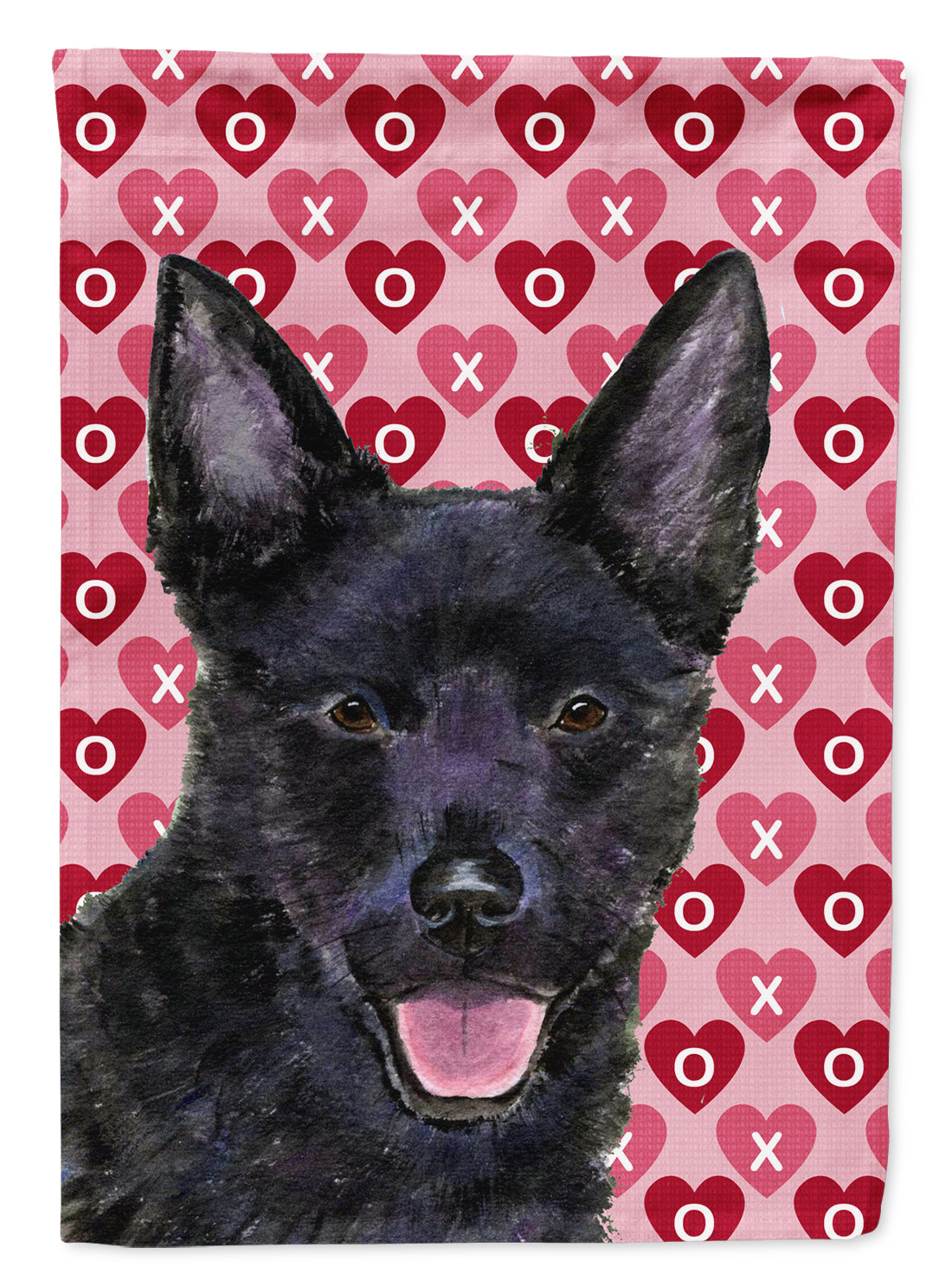 Australian Kelpie Hearts Love Valentine's Day Flag Garden Size.