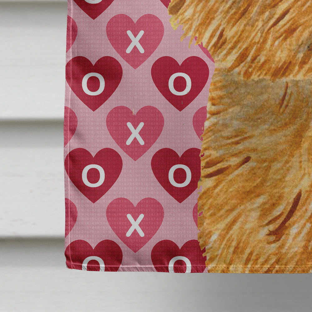 Norwich Terrier Hearts Love and Valentine's Day Portrait Flag Canvas House Size  the-store.com.