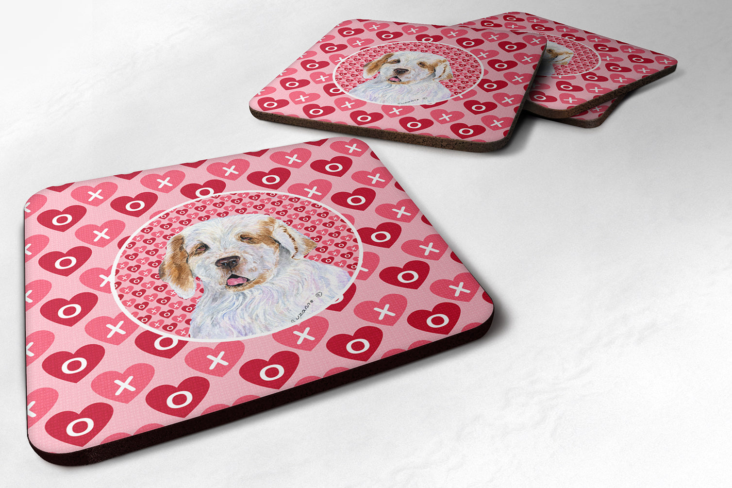 Set of 4 Clumber Spaniel  Foam Coasters - the-store.com