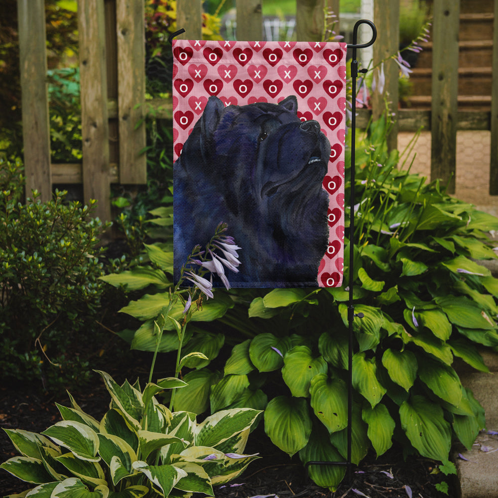 Chow Chow Hearts Love and Valentine's Day Portrait Flag Garden Size.