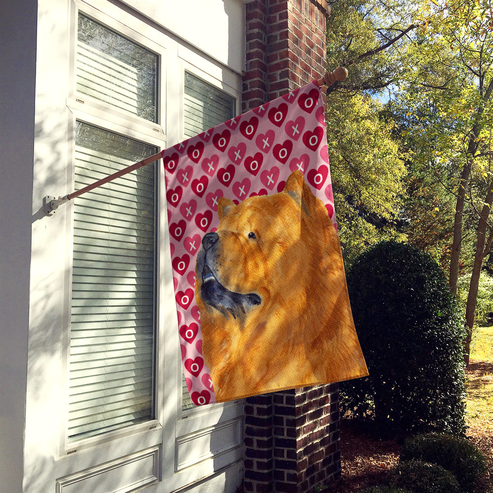 Chow Chow Hearts Love and Valentine's Day Portrait Flag Canvas House Size  the-store.com.