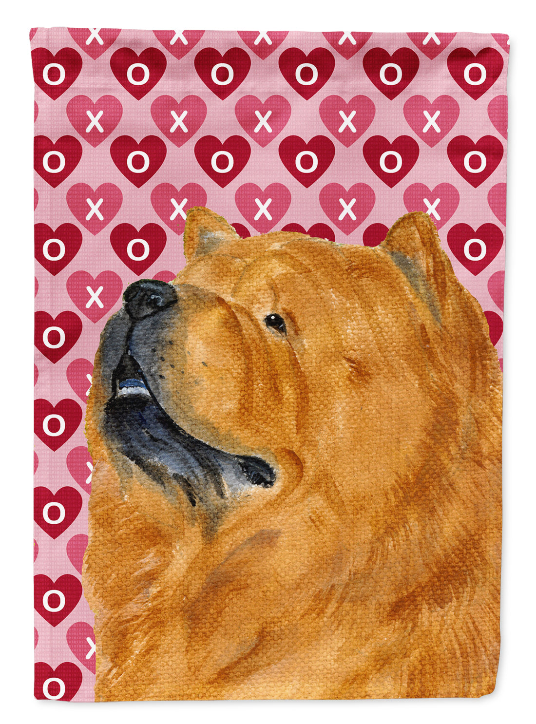 Chow Chow Hearts Love and Valentine's Day Portrait Flag Canvas House Size  the-store.com.