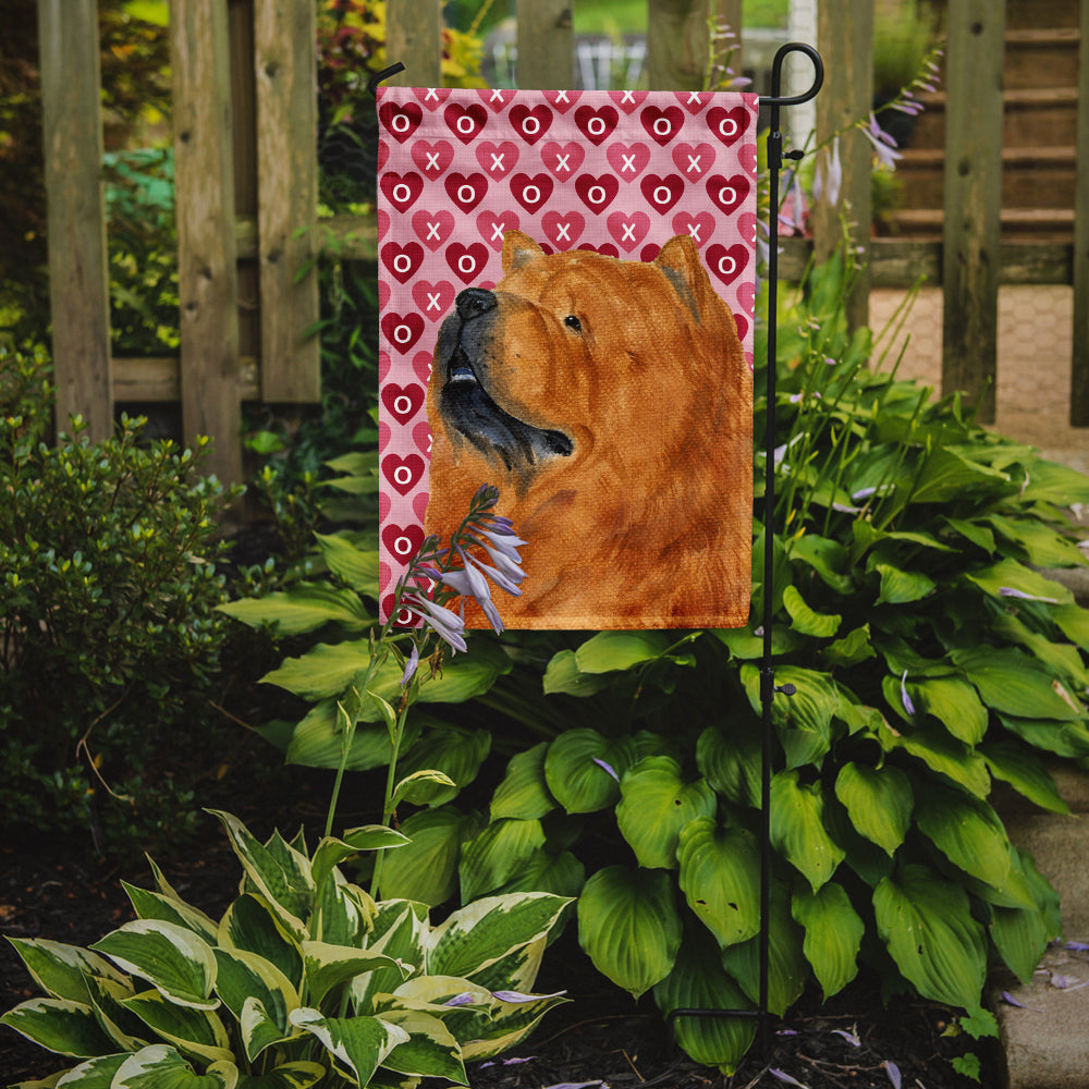 Chow Chow Hearts Love and Valentine's Day Portrait Flag Garden Size.