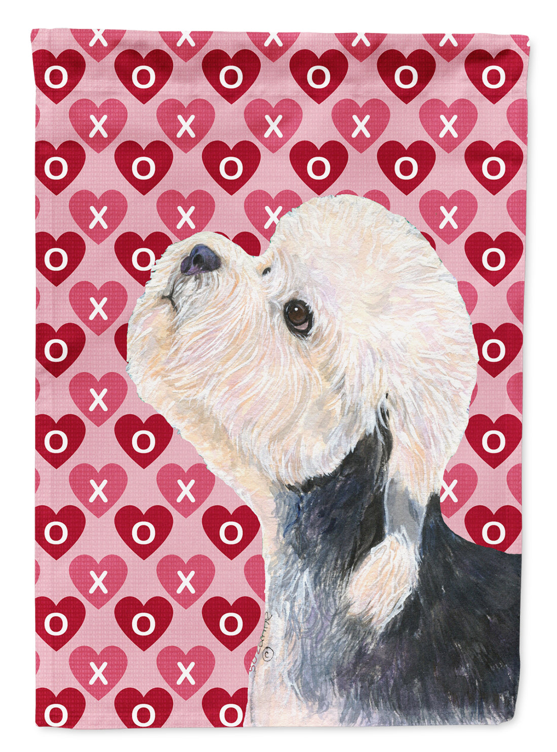 Dandie Dinmont Terrier Hearts Love and Valentine's Day  Flag Canvas House Size  the-store.com.