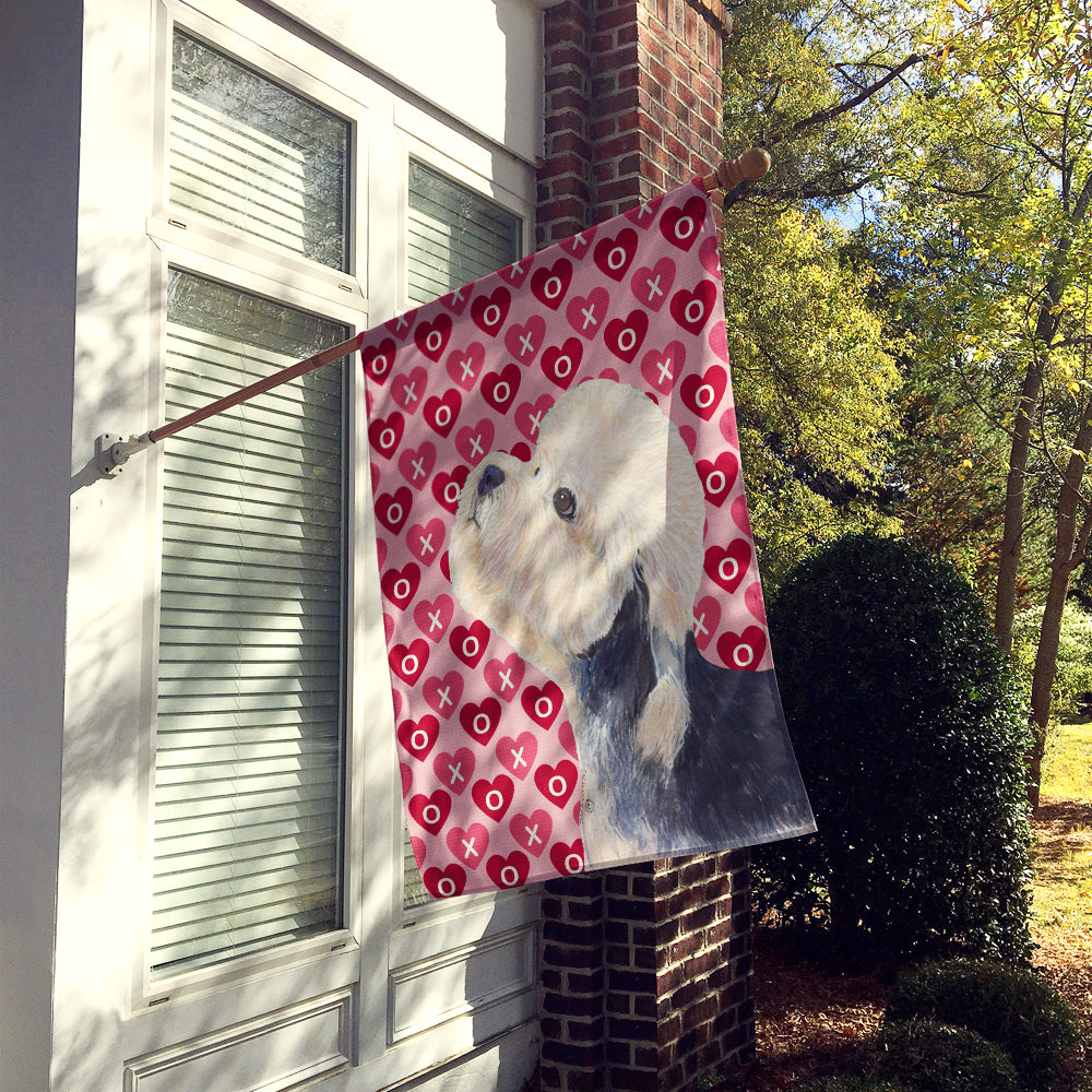 Dandie Dinmont Terrier Hearts Love and Valentine's Day  Flag Canvas House Size  the-store.com.