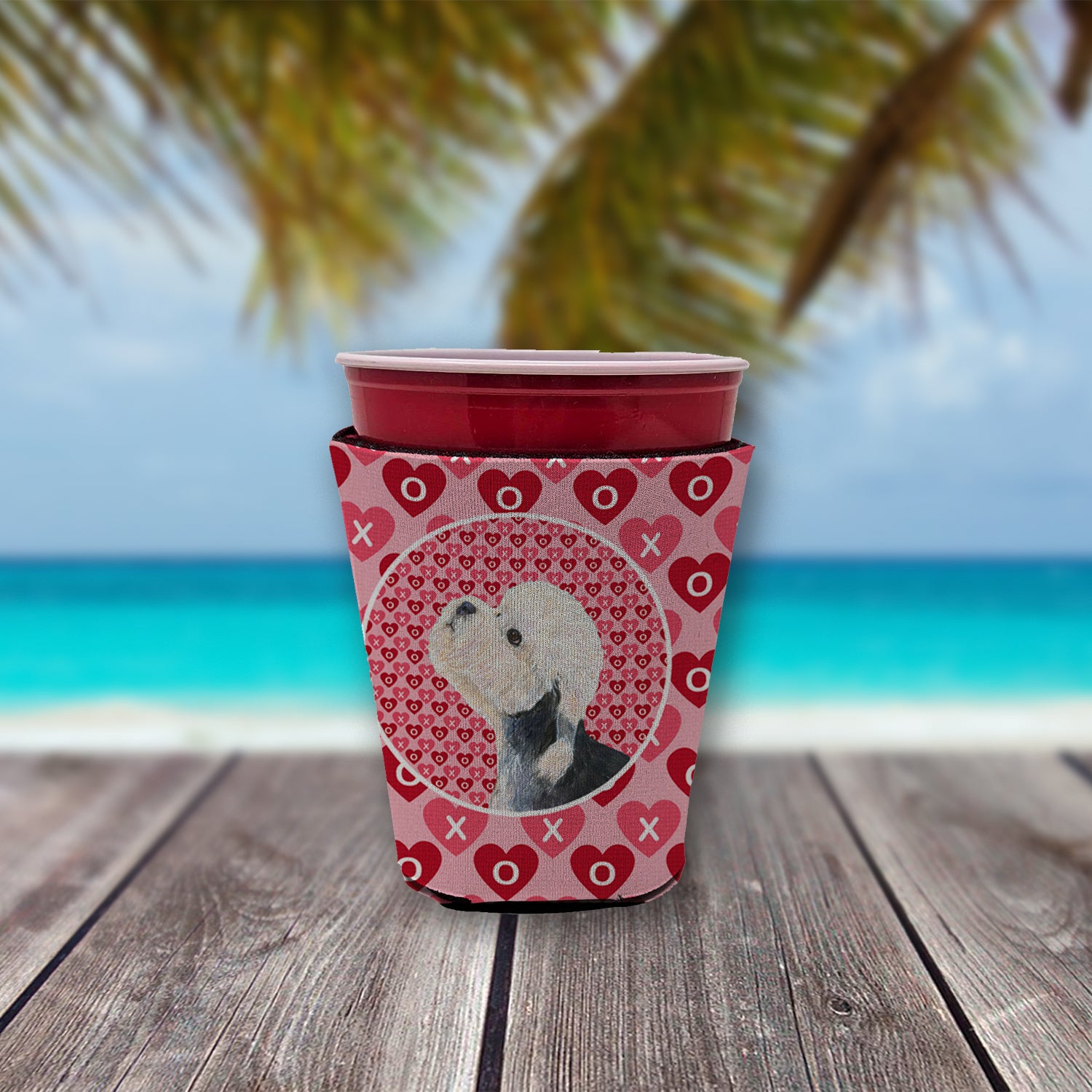 Dandie Dinmont Terrier  Red Cup Beverage Insulator Hugger  the-store.com.