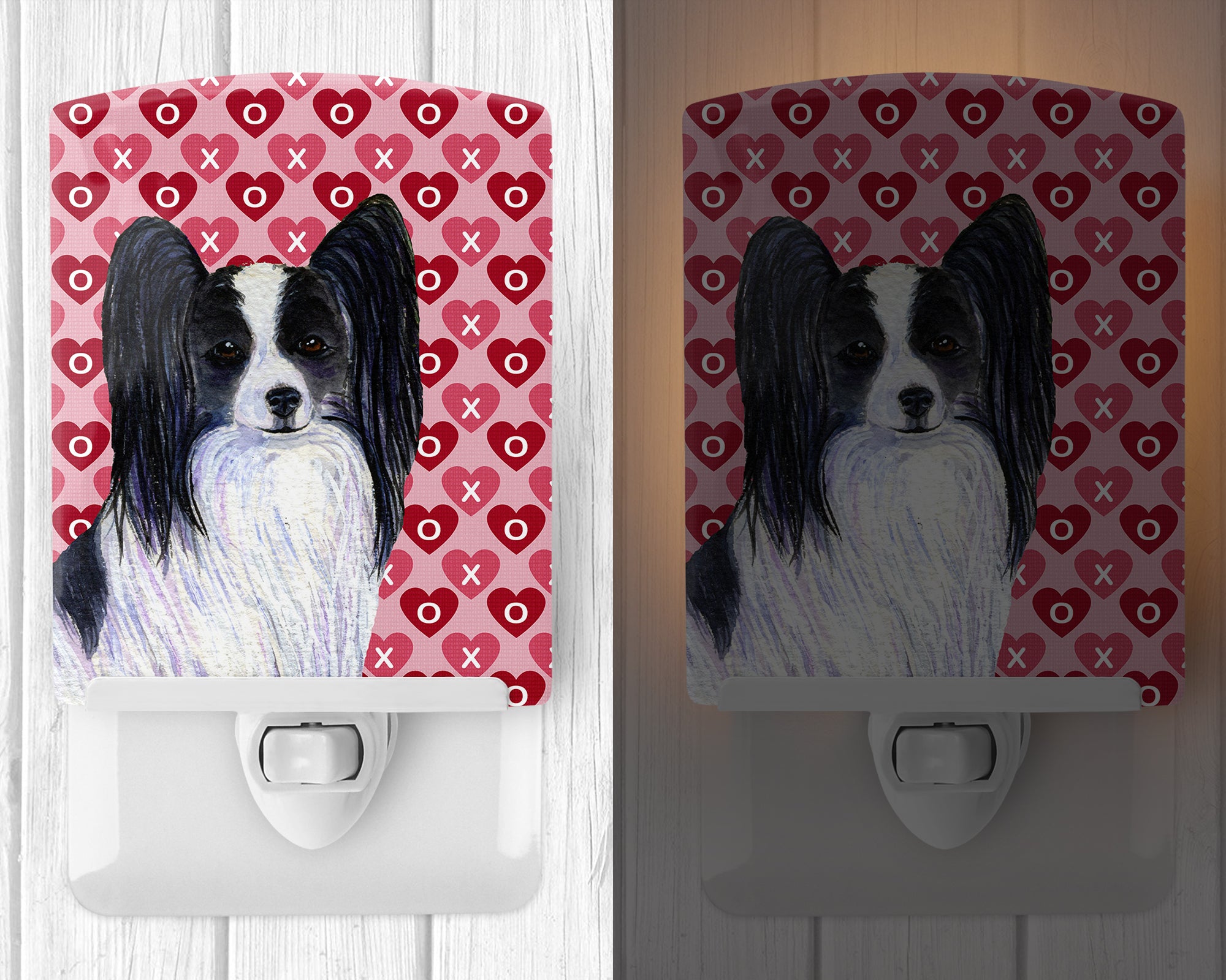 Papillon Hearts Love and Valentine's Day Portrait Ceramic Night Light SS4505CNL - the-store.com