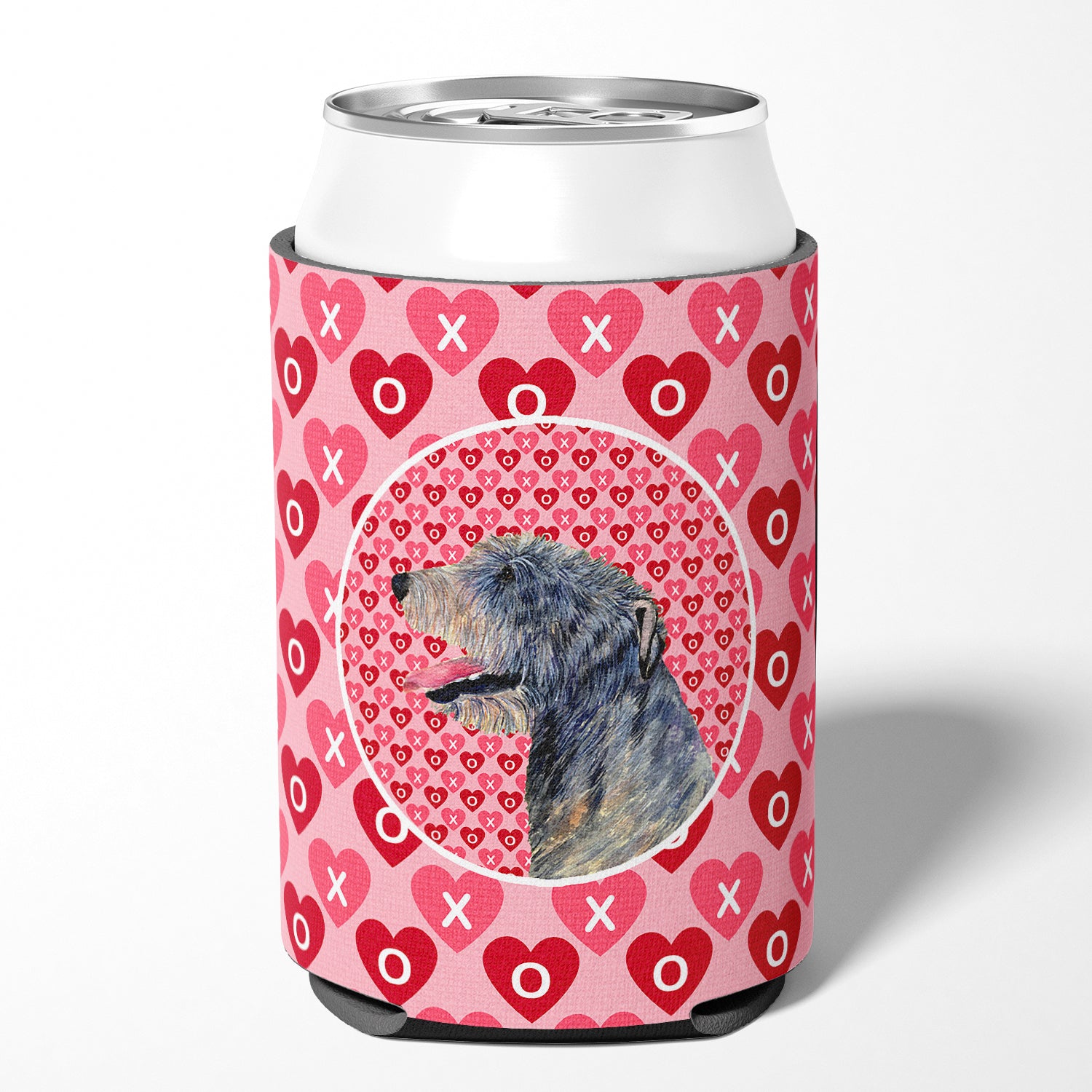 Irish Wolfhound  Can or Bottle Beverage Insulator Hugger.