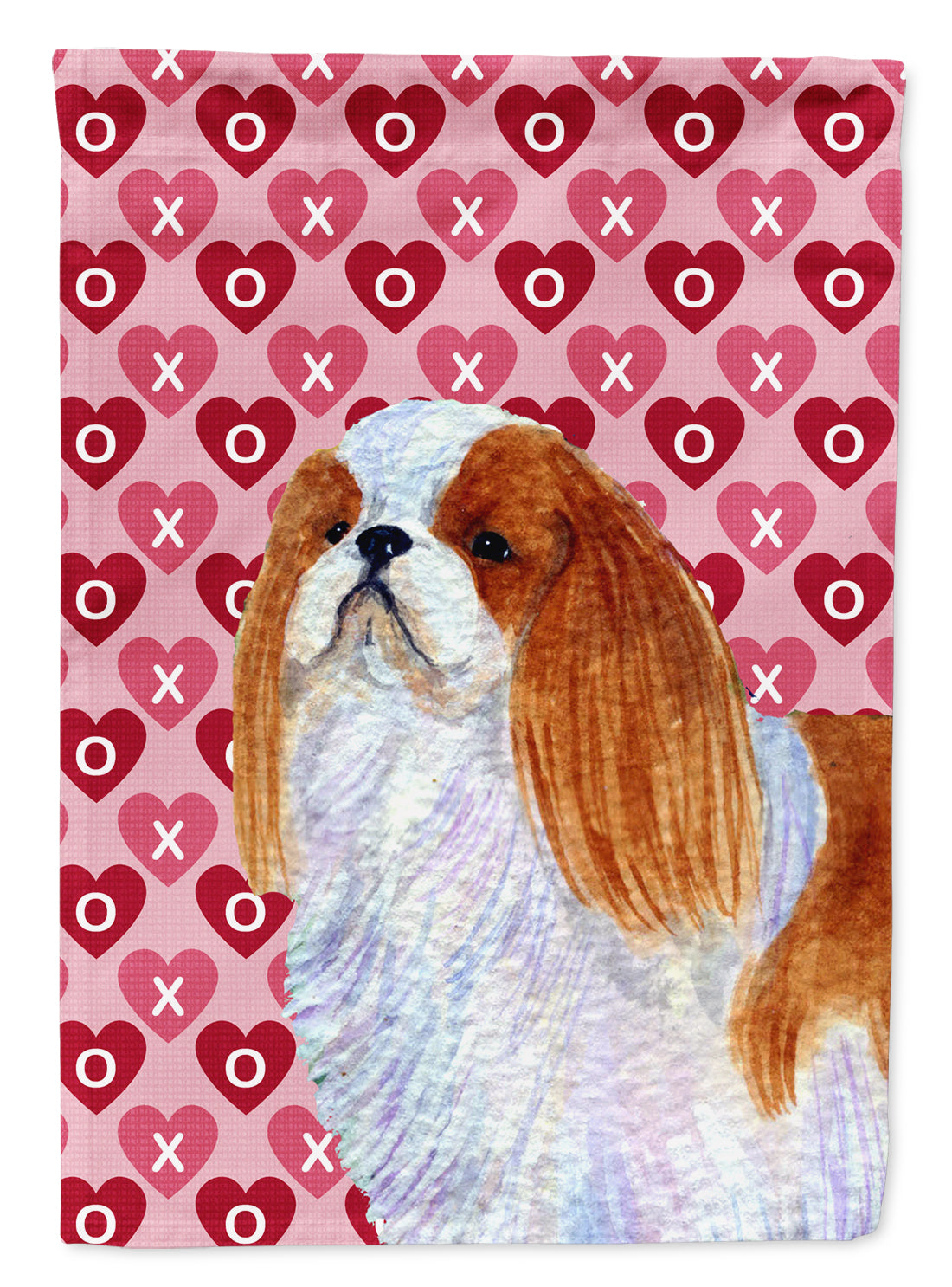 English Toy Spaniel Hearts Love and Valentine&#39;s Day  Flag Canvas House Size  the-store.com.