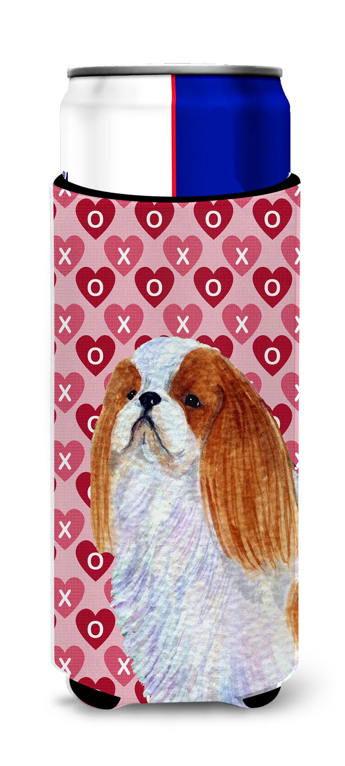 English Toy Spaniel Hearts Love and Valentine's Day Portrait Ultra Beverage Insulators for slim cans SS4507MUK.