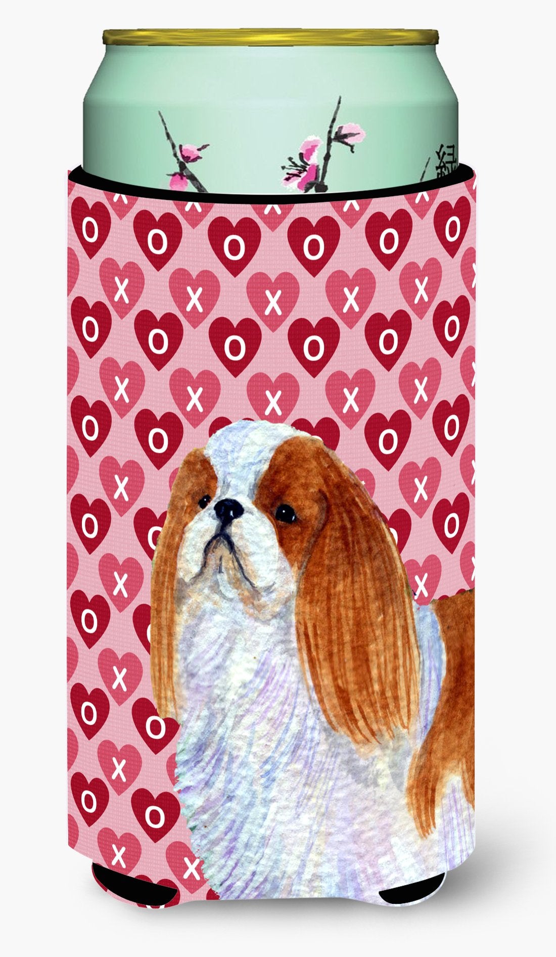 English Toy Spaniel Hearts Love and Valentine's Day Tall Boy Beverage Insulator Beverage Insulator Hugger by Caroline's Treasures