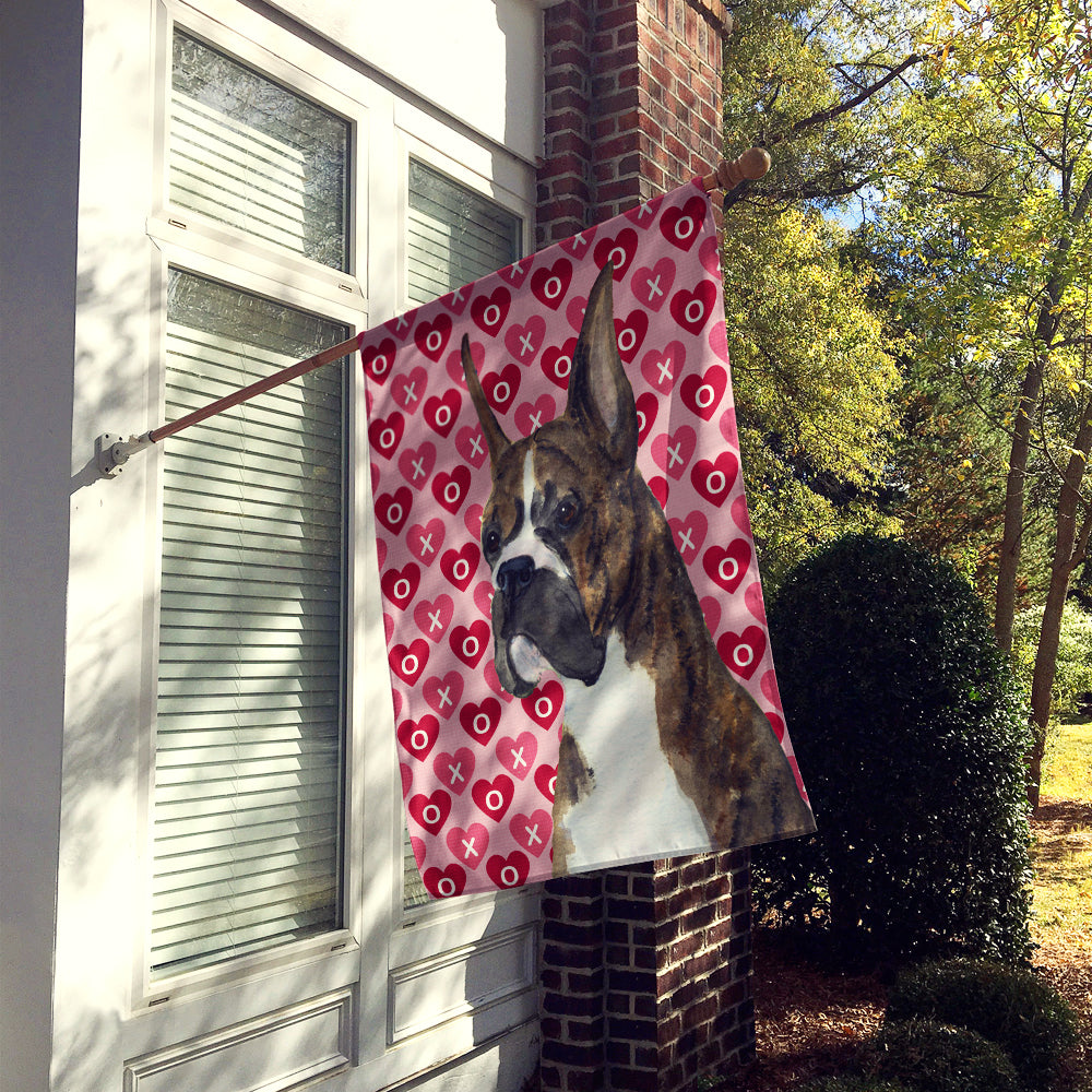 Boxer Hearts Love and Valentine's Day Portrait Flag Canvas House Size  the-store.com.