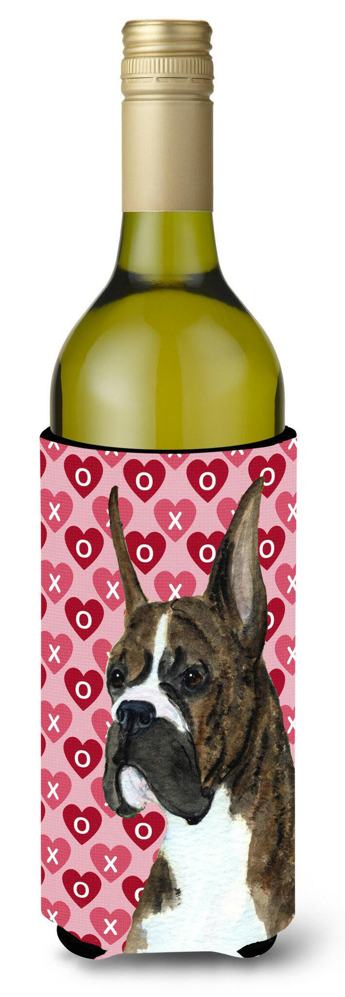 Boxer Hearts Love and Valentine's Day  Wine Bottle Beverage Insulator Beverage Insulator Hugger by Caroline's Treasures