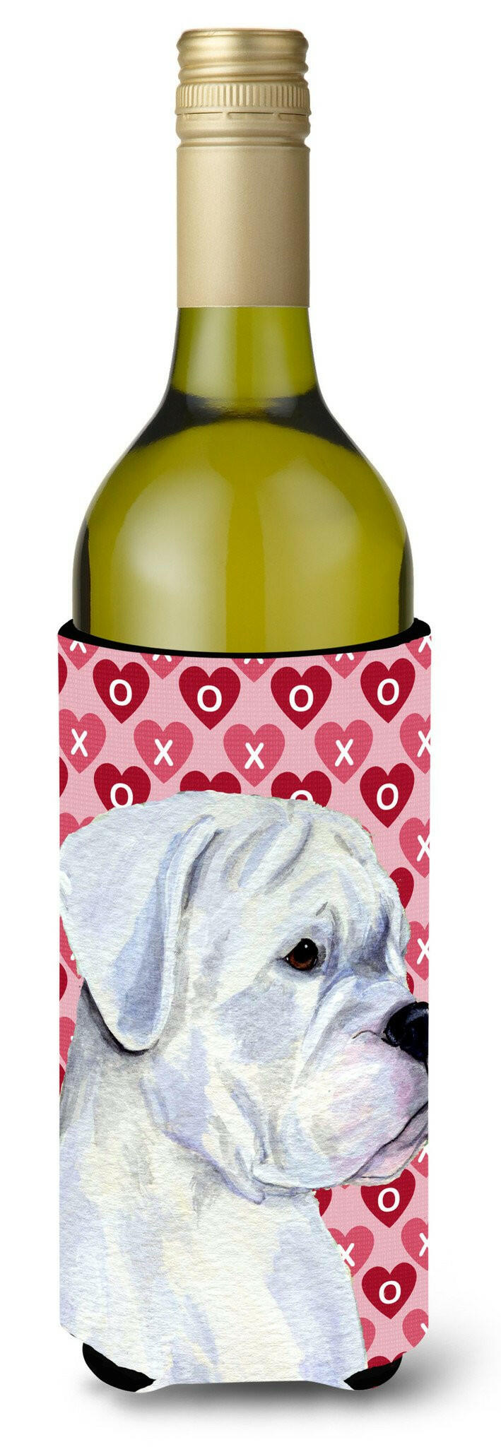 Boxer Hearts Love and Valentine's Day  Wine Bottle Beverage Insulator Beverage Insulator Hugger by Caroline's Treasures