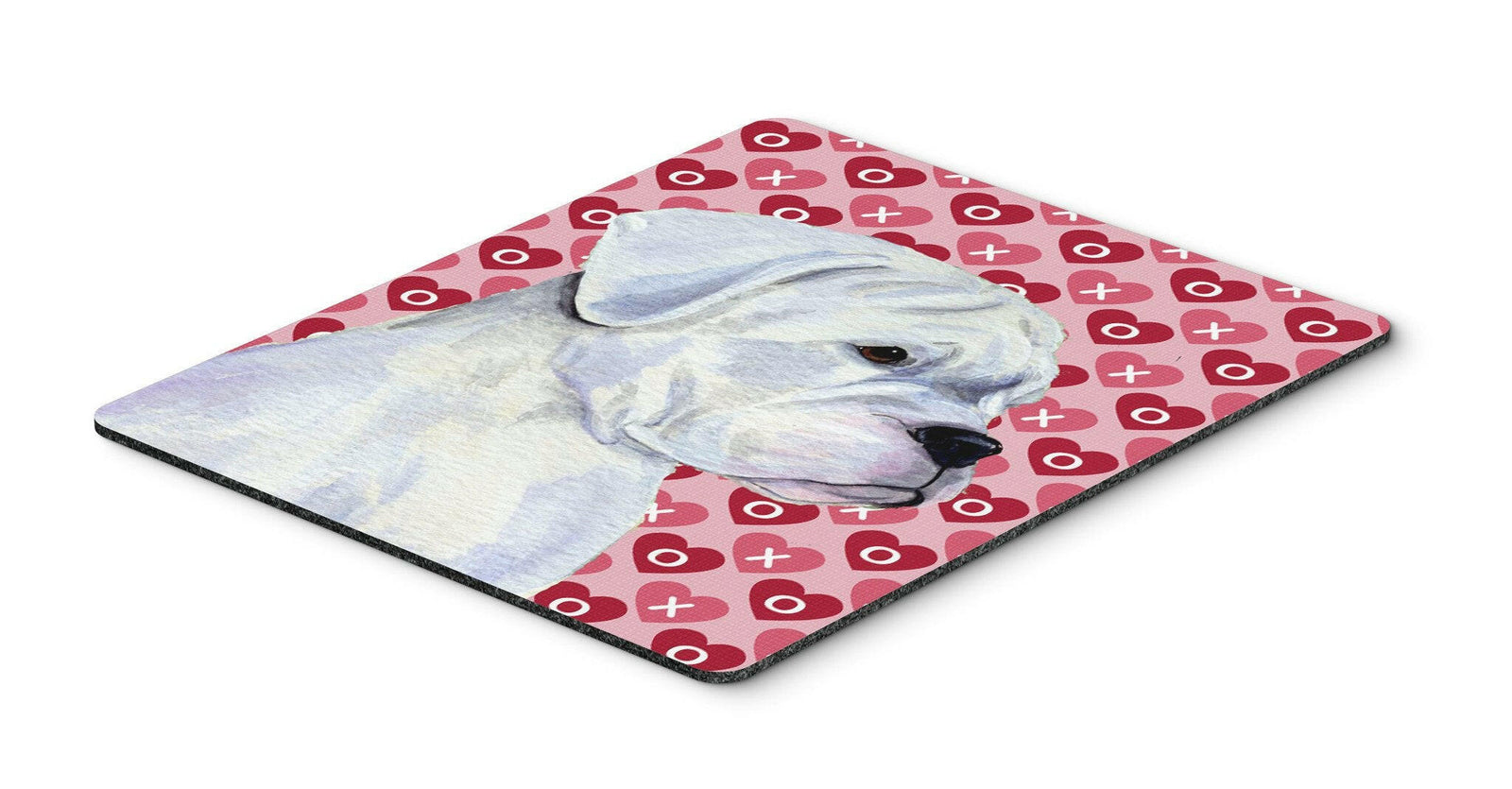 Boxer Hearts Love and Valentine's Day Portrait Mouse Pad, Hot Pad or Trivet by Caroline's Treasures