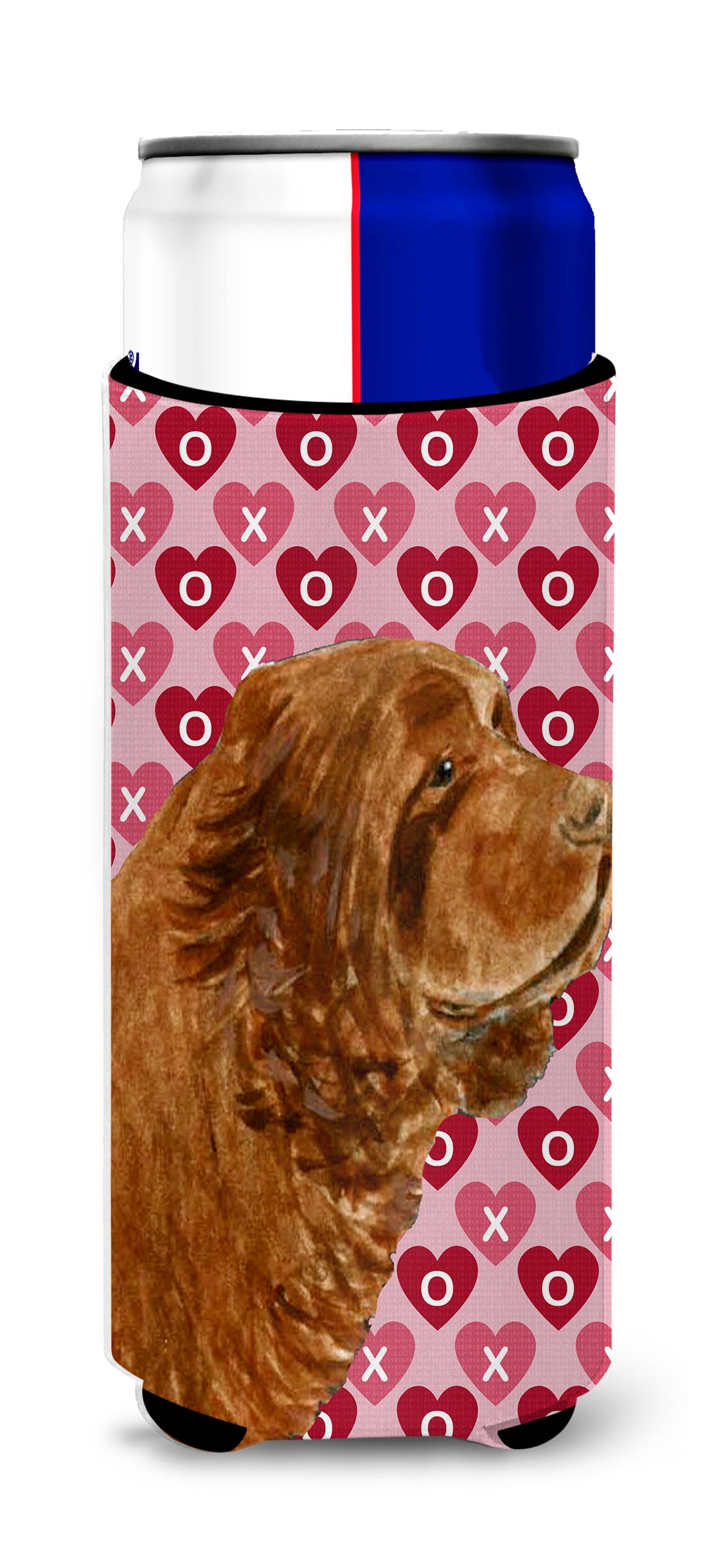 Sussex Spaniel Hearts Love Valentine's Day Ultra Beverage Insulators for slim cans SS4510MUK.