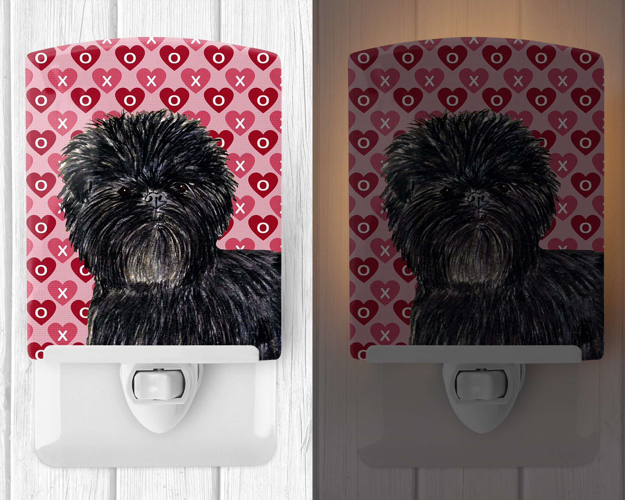 Affenpinscher Hearts Love and Valentine's Day Portrait Ceramic Night Light SS4511CNL - the-store.com