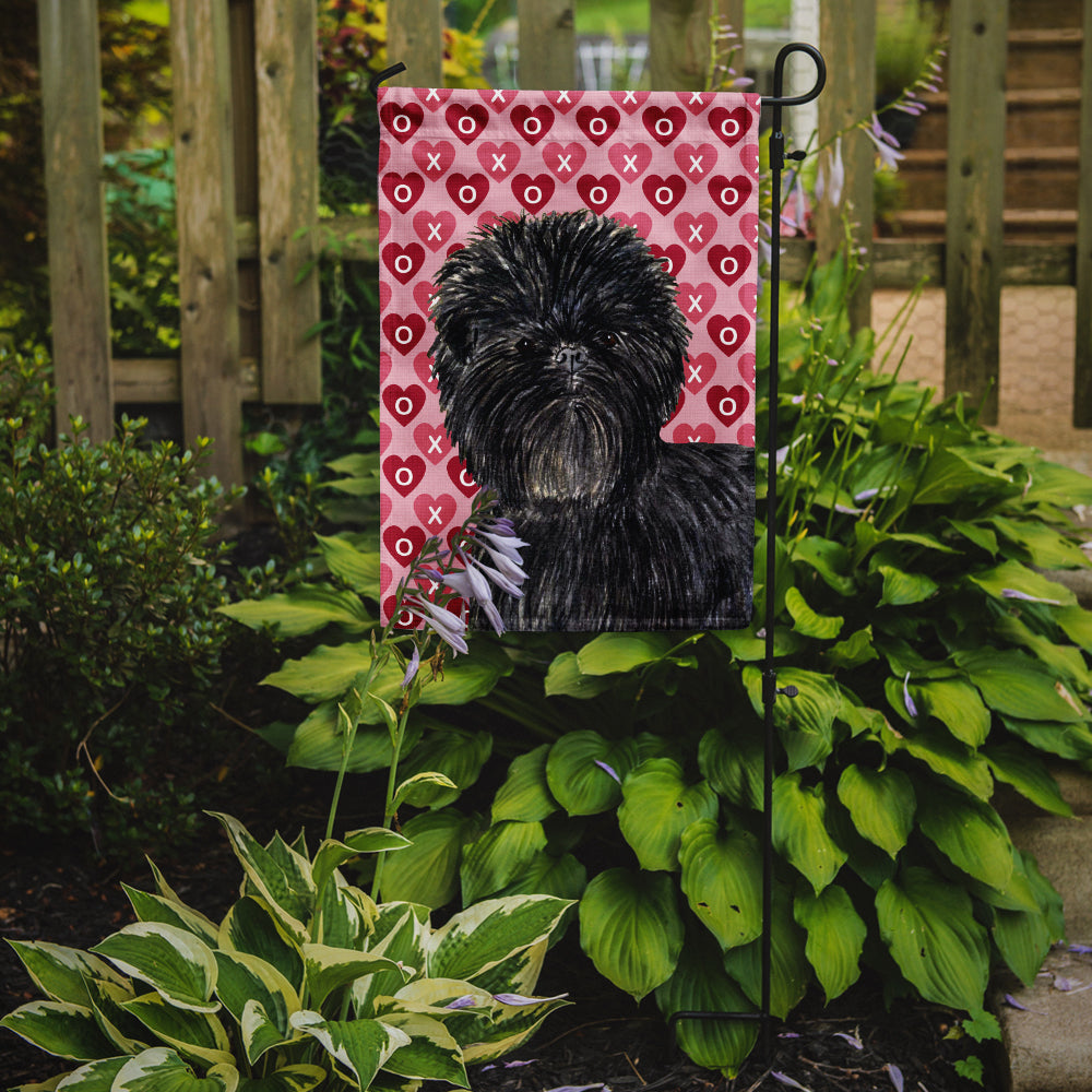 Affenpinscher Hearts Love and Valentine's Day Portrait Flag Garden Size.