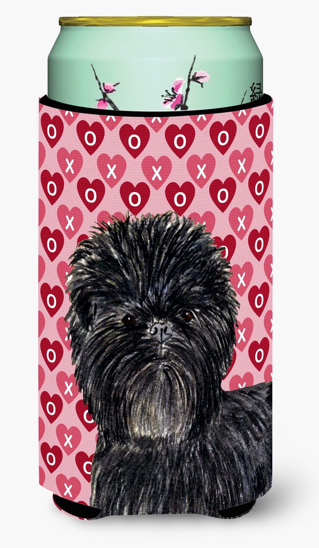 Affenpinscher Hearts Love and Valentine&#39;s Day Portrait Tall Boy Beverage Insulator Beverage Insulator Hugger by Caroline&#39;s Treasures