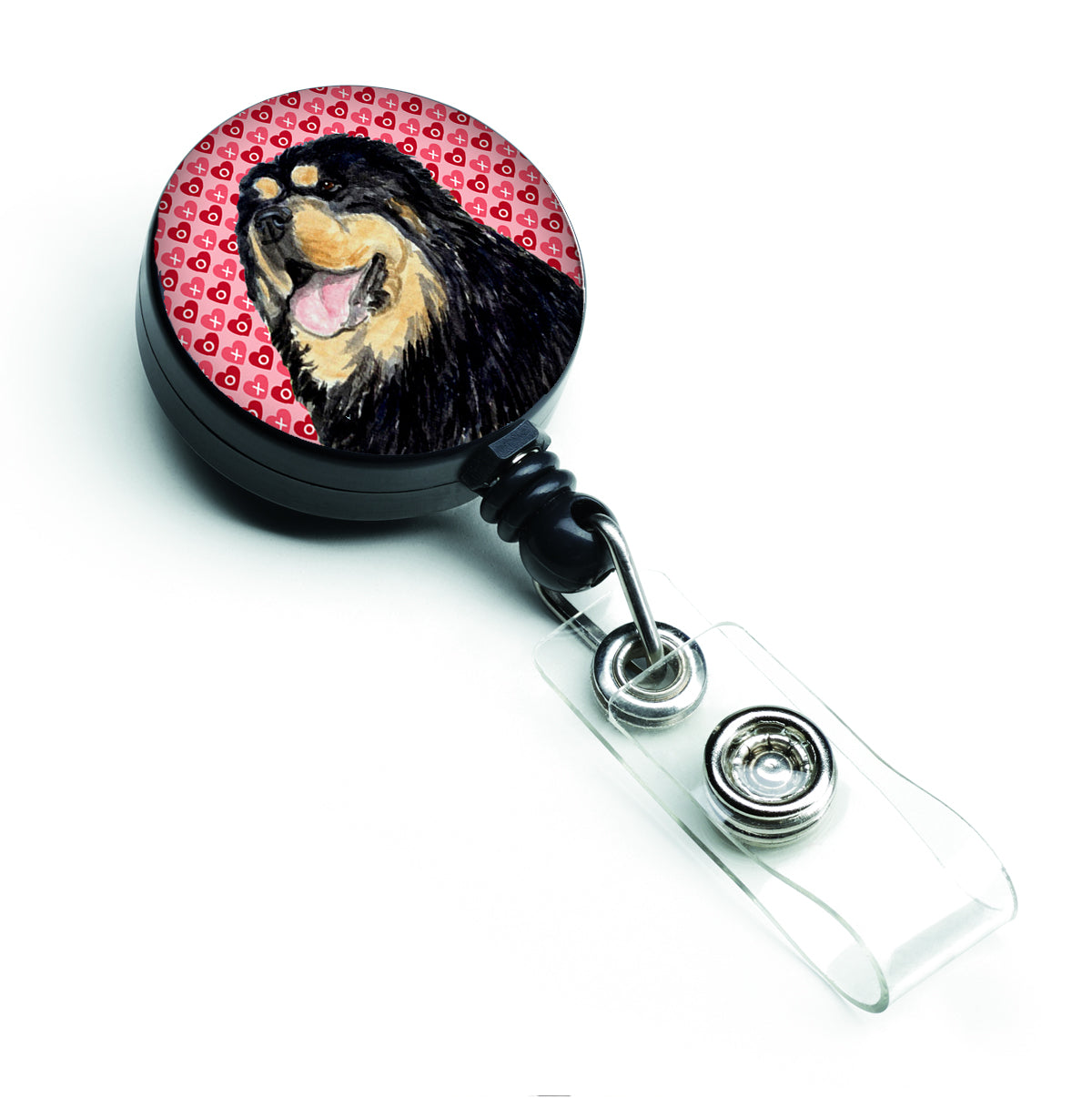 Tibetan Mastiff Love Retractable Badge Reel or ID Holder with Clip.