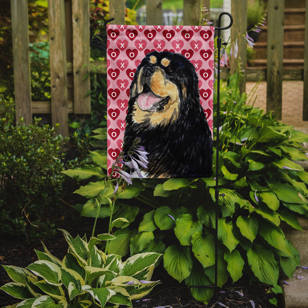 Tibetan Mastiff Hearts Love Valentine's Day Flag Garden Size.