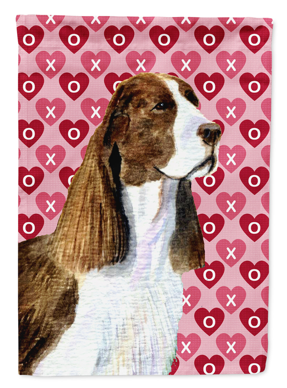 Springer Spaniel Hearts Love Valentine's Day Flag Garden Size.