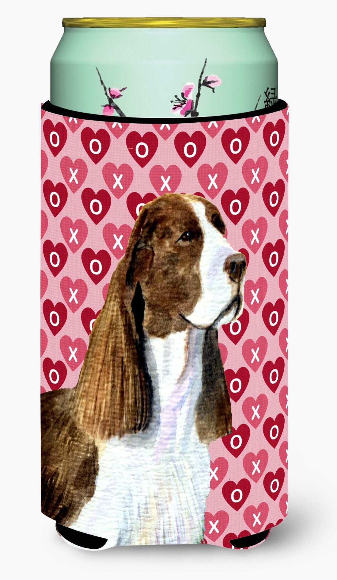 Springer Spaniel Hearts Love Valentine&#39;s Day Tall Boy Beverage Insulator Beverage Insulator Hugger by Caroline&#39;s Treasures