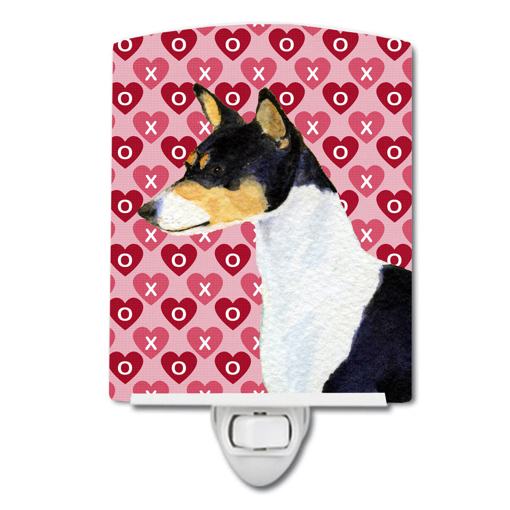 Basenji Hearts Love and Valentine's Day Portrait Ceramic Night Light SS4514CNL - the-store.com