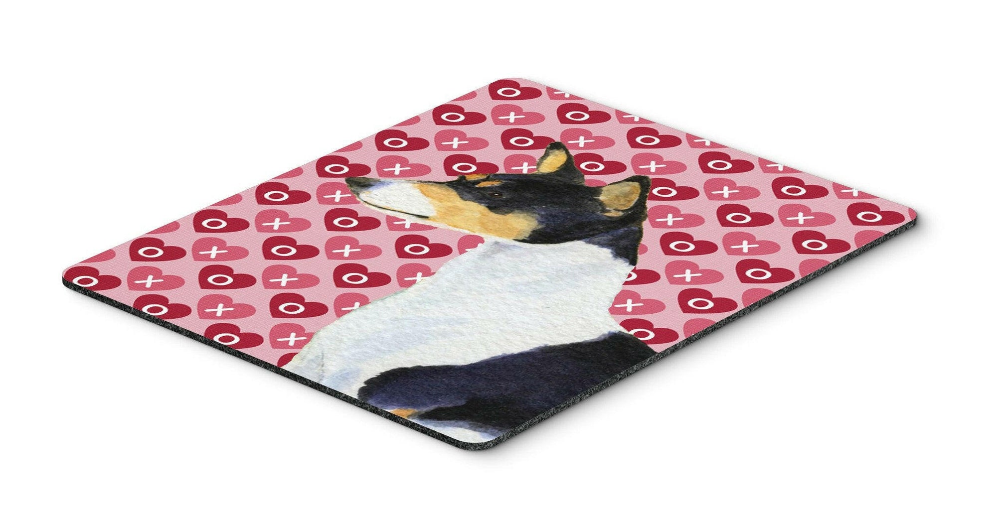 Basenji Hearts Love and Valentine's Day Portrait Mouse Pad, Hot Pad or Trivet by Caroline's Treasures