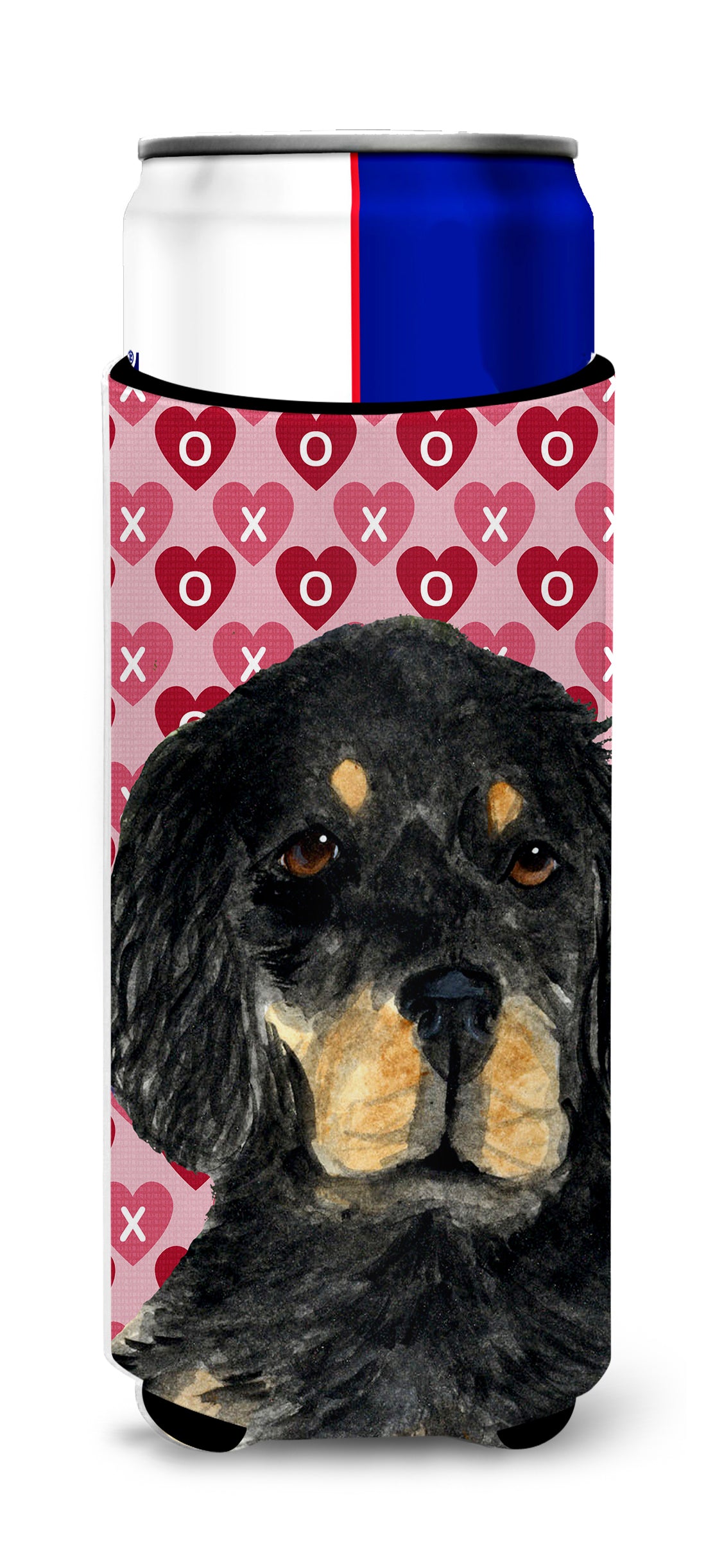 Gordon Setter Hearts Love and Valentine&#39;s Day Portrait Ultra Beverage Insulators for slim cans SS4515MUK.