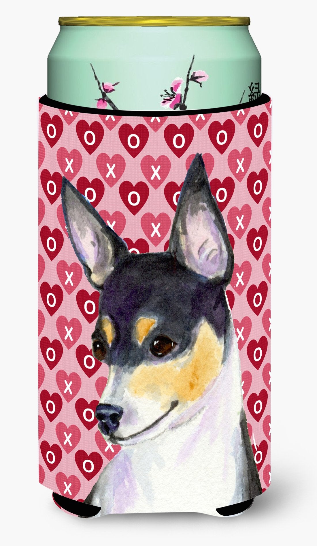 Chihuahua Hearts Love and Valentine&#39;s Day Portrait Tall Boy Beverage Insulator Beverage Insulator Hugger by Caroline&#39;s Treasures