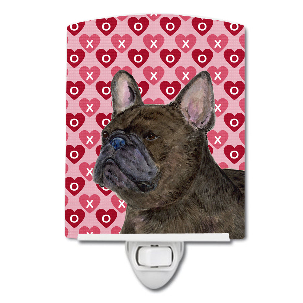 French Bulldog Hearts Love and Valentine's Day Portrait Ceramic Night Light SS4519CNL - the-store.com